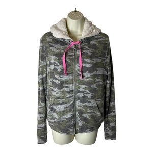 Babeau Women’s Camouflage Full Zip Soft Fuzzy Hoodie with Hood
